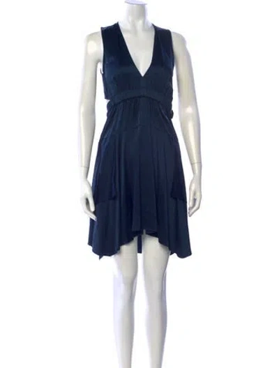 Pre-owned A.l.c Silk Mini Dress In Blue