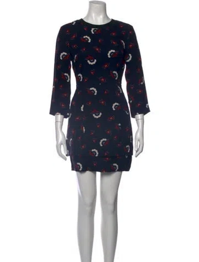 Pre-owned A.l.c Silk Mini Dress In Blue