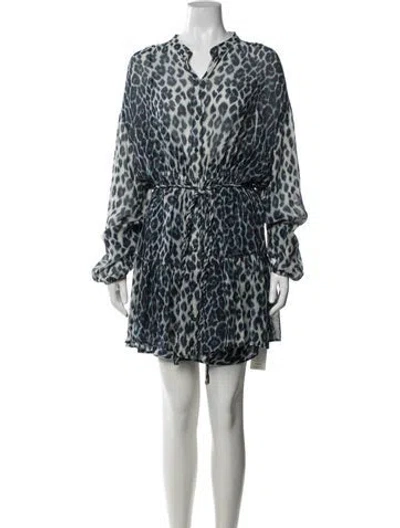 Pre-owned A.l.c Silk Mini Dress In Blue