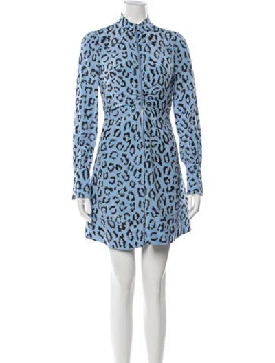 Pre-owned A.l.c Silk Mini Dress In Blue