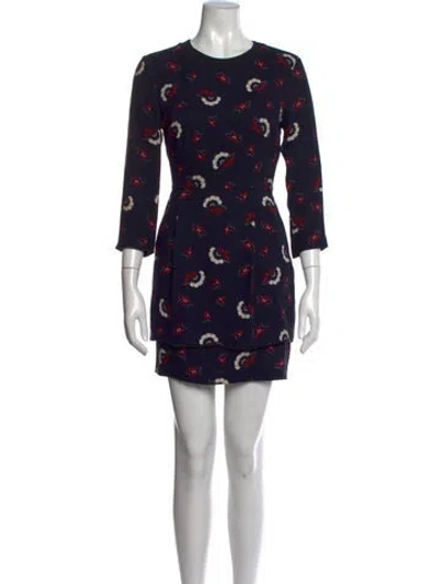 Pre-owned A.l.c Silk Mini Dress In Blue/red