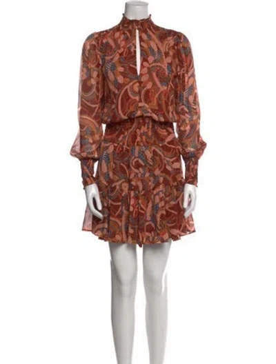 Pre-owned A.l.c Silk Mini Dress In Brown