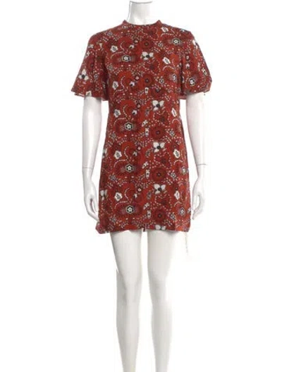 Pre-owned A.l.c Silk Mini Dress In Brown