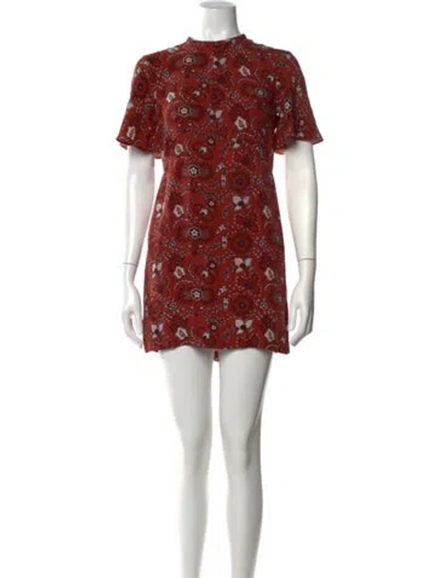 Pre-owned A.l.c Silk Mini Dress In Brown