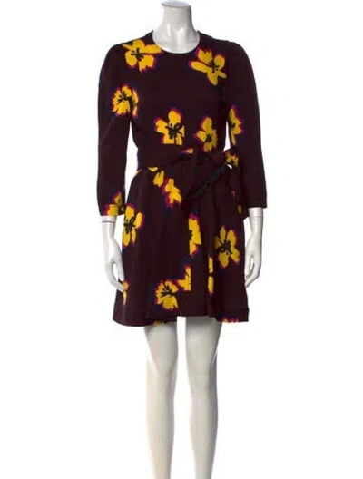 Pre-owned A.l.c Silk Mini Dress In Brown