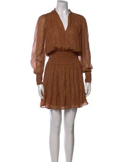 Pre-owned A.l.c Silk Mini Dress In Brown