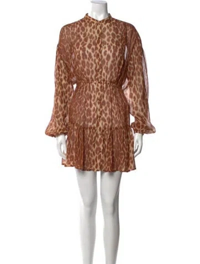Pre-owned A.l.c Silk Mini Dress In Brown