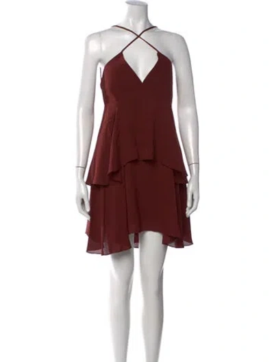 Pre-owned A.l.c Silk Mini Dress In Brown