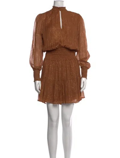 Pre-owned A.l.c Silk Mini Dress In Brown