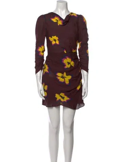 Pre-owned A.l.c Silk Mini Dress In Burgundy