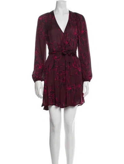 Pre-owned A.l.c Silk Mini Dress In Burgundy