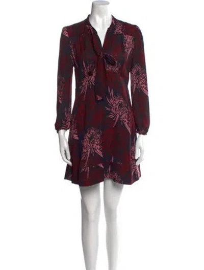 Pre-owned A.l.c Silk Mini Dress In Burgundy