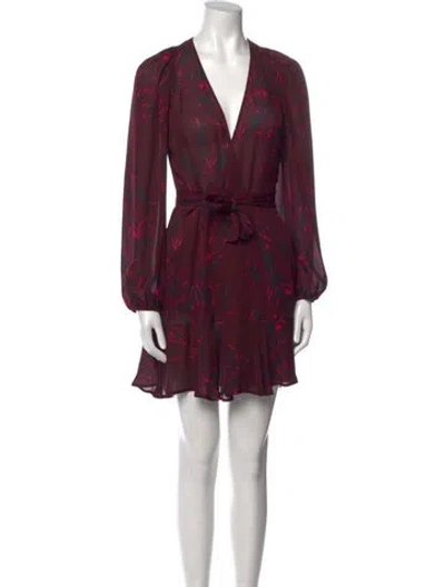 Pre-owned A.l.c Silk Mini Dress In Burgundy