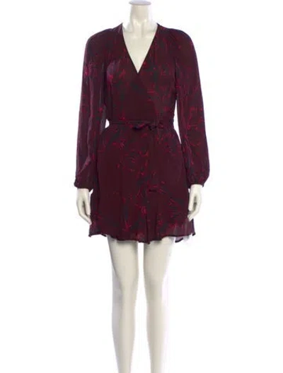 Pre-owned A.l.c Silk Mini Dress In Burgundy