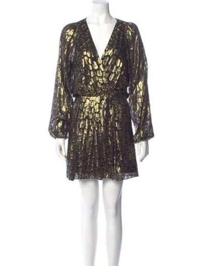 Pre-owned A.l.c Silk Mini Dress In Gold