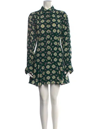 Pre-owned A.l.c Silk Mini Dress In Green