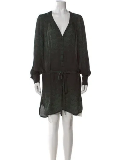 Pre-owned A.l.c Silk Mini Dress In Green