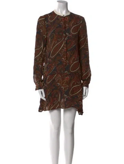 Pre-owned A.l.c Silk Mini Dress In Multi