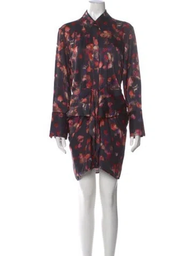 Pre-owned A.l.c Silk Mini Dress In Multi