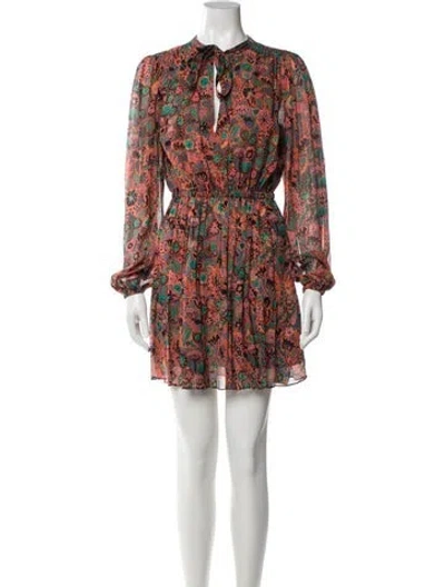 Pre-owned A.l.c Silk Mini Dress In Multi