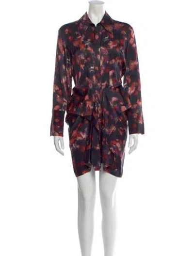 Pre-owned A.l.c Silk Mini Dress In Multi