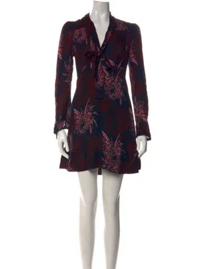 Pre-owned A.l.c Silk Mini Dress In Multi