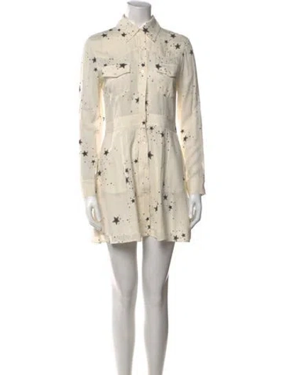 Pre-owned A.l.c Silk Mini Dress In Neutral