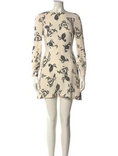 Pre-owned A.l.c Silk Mini Dress In Neutral