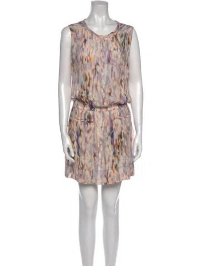Pre-owned A.l.c Silk Mini Dress In Neutral