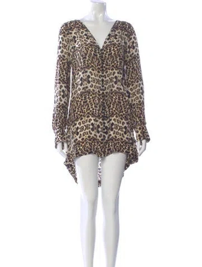 Pre-owned A.l.c Silk Mini Dress In Neutral