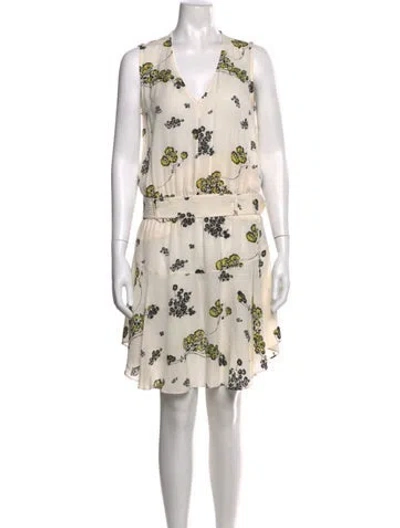Pre-owned A.l.c Silk Mini Dress In Neutral