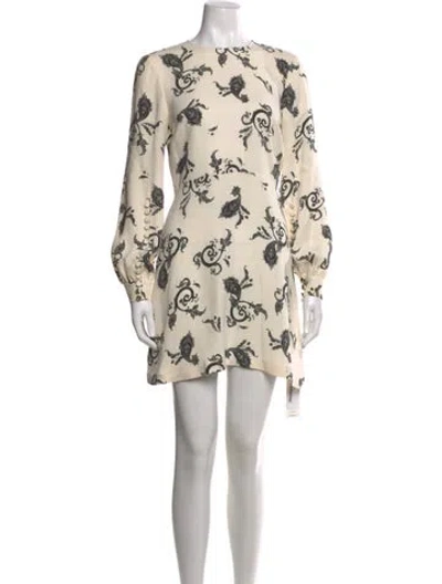 Pre-owned A.l.c Silk Mini Dress In Neutral