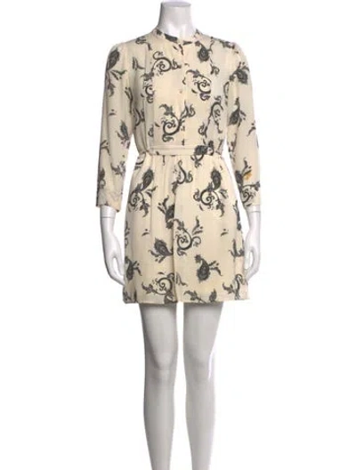 Pre-owned A.l.c Silk Mini Dress In Neutral
