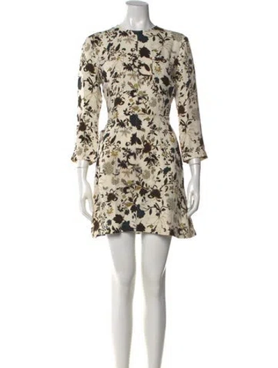 Pre-owned A.l.c Silk Mini Dress In Neutrals