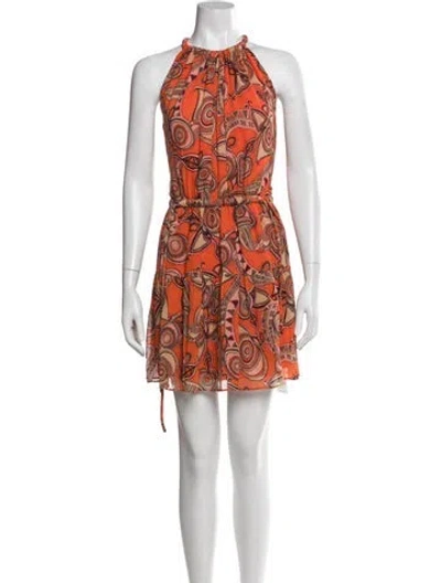 Pre-owned A.l.c Silk Mini Dress In Orange