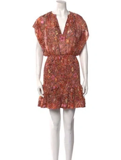 Pre-owned A.l.c Silk Mini Dress In Orange