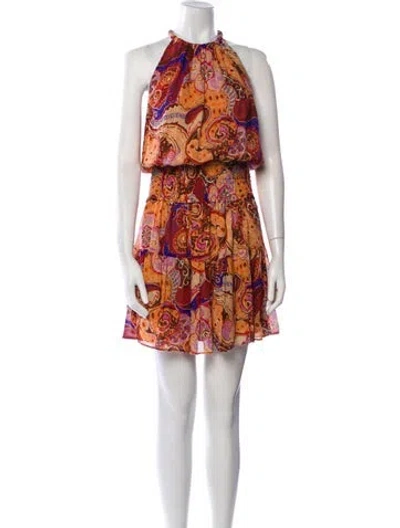 Pre-owned A.l.c Silk Mini Dress In Orange