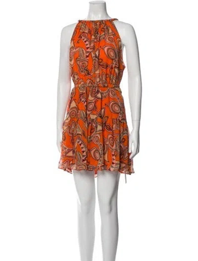 Pre-owned A.l.c Silk Mini Dress In Orange
