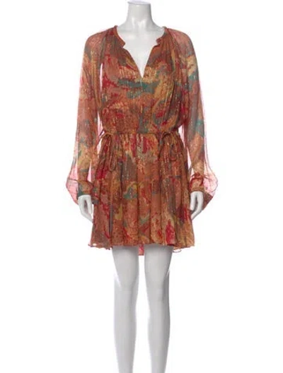 Pre-owned A.l.c Silk Mini Dress In Orange
