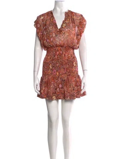Pre-owned A.l.c Silk Mini Dress In Orange