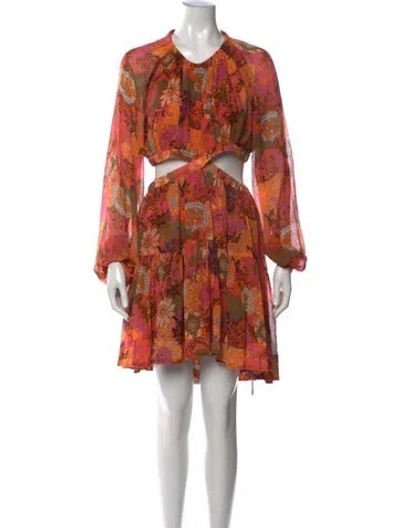 Pre-owned A.l.c Silk Mini Dress In Orange