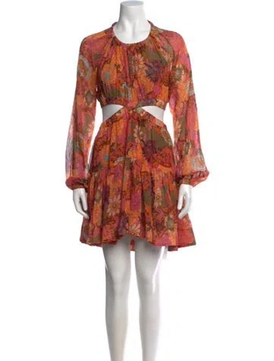 Pre-owned A.l.c Silk Mini Dress In Orange