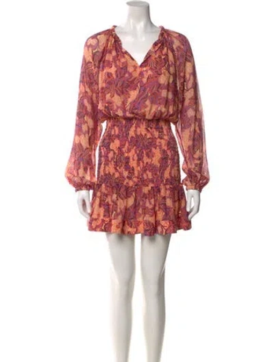 Pre-owned A.l.c Silk Mini Dress In Orange/purple