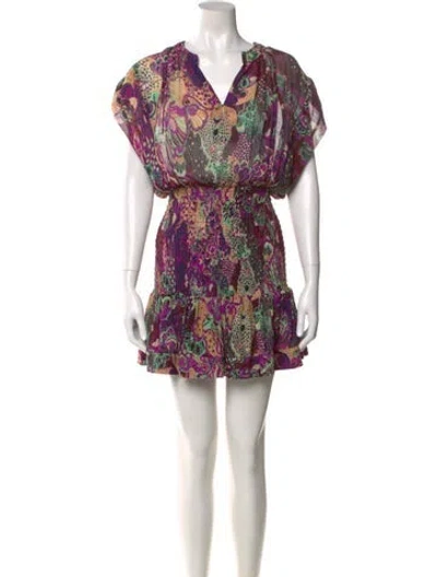 Pre-owned A.l.c Silk Mini Dress In Purple