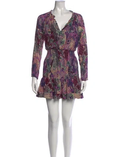 Pre-owned A.l.c Silk Mini Dress In Purple