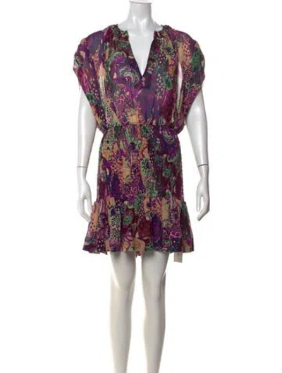Pre-owned A.l.c Silk Mini Dress In Purple