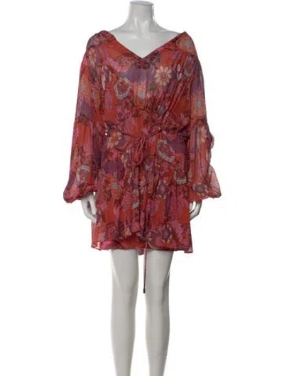 Pre-owned A.l.c Silk Mini Dress In Red