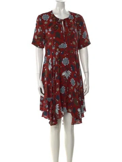 Pre-owned A.l.c Silk Mini Dress In Red