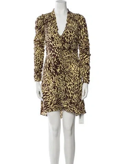 Pre-owned A.l.c Silk Mini Dress W/ Tags In Brown