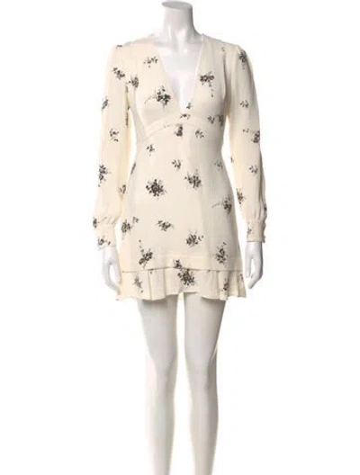 Pre-owned A.l.c Silk Mini Dress In White